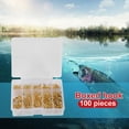 thumbnail image 3 of 100pcs/box High Carbon Steel Barbed Fishing Hooks with Hole Set (Gold), 3 of 5
