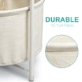 thumbnail image 5 of Round Sofa Side Table End Table with Storage Fabric Basket for Living Room Bedroom Removable Tabletop Home Nightstand, White, 5 of 8