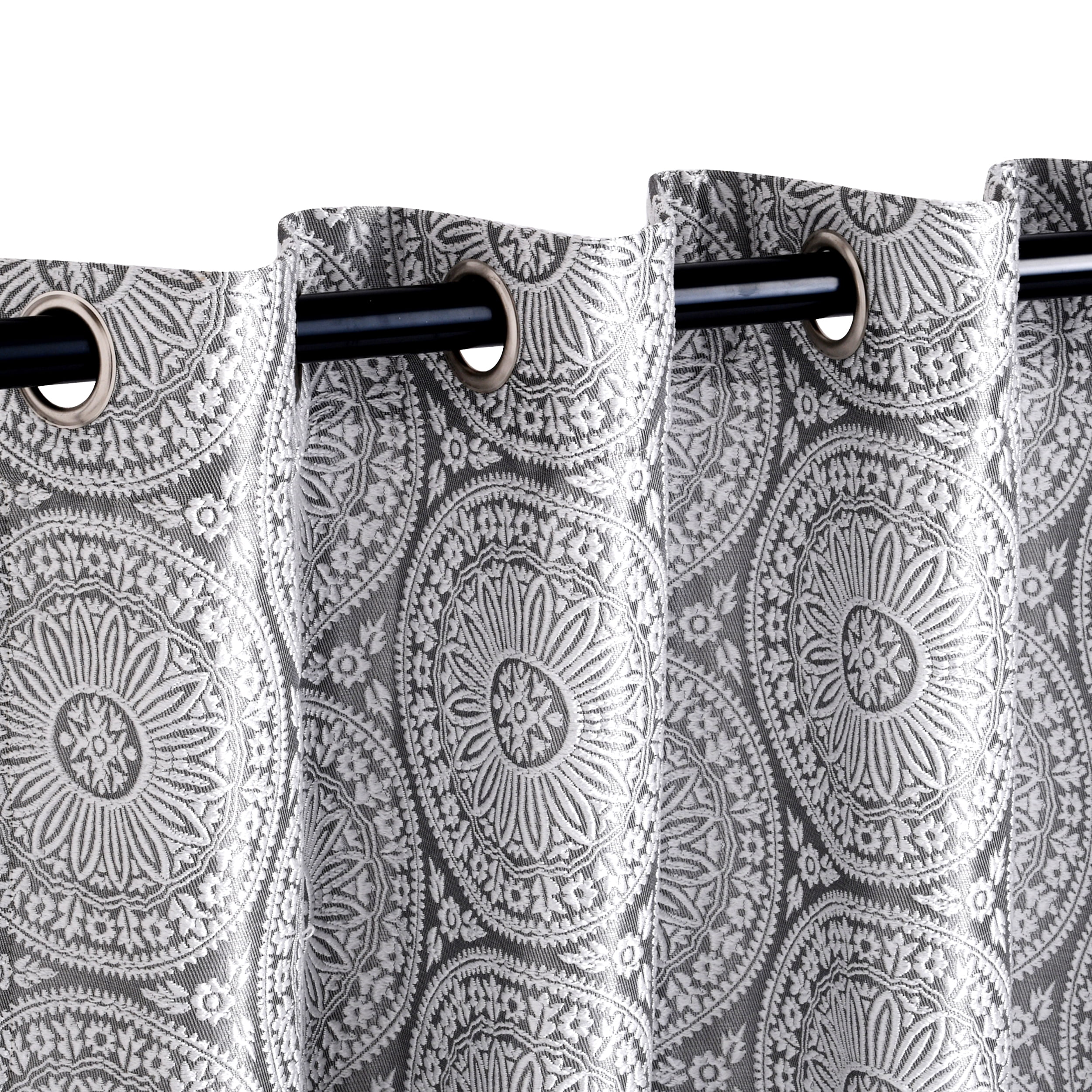 Impressions Rowallan Jacquard Curtains Set of 2 with Grommet Top Header