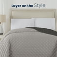 thumbnail image 5 of Martex Twin Reversible Coverlet | Lightweight Soft Easy Care Quilt | Light Gray/Graphite, 5 of 8
