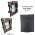 thumbnail image 4 of Urbalabs Western Western Feather Floral Teal Gem Cowboy Two Photo Frame Country Decor Picture Frame 4" x 6" Rustic Gifts Farmhouse Picture Frames Standing 4x6 Elaborate Picture Frame, 4 of 7