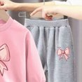 thumbnail image 5 of NOLDARES Girls Clothes 2 Piece Outfit Long Sleeve Top + Bow Cargo Pants Girls Fall And Winter Outfits(Z225-Pink), 5 of 5
