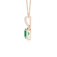 thumbnail image 2 of ANGARA Natural Vintage Style Oval Emerald Halo Pendant in 14K Rose Gold for Women (Size-7x5mm) | May Birthstone, Birthday, Anniversary, Jewelry Gift for Women | Natural Emerald Necklace, 2 of 7