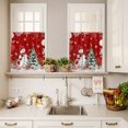 thumbnail image 4 of Kitchen Window Curtains Valance and Tier Set, Christmas Snowman Tree Red Rod Pocket Tier Curtain Valance Set, Winter Snowflake Marine Creature Light Filtering Cafe Curtains for Bedroom Living Room, 4 of 9