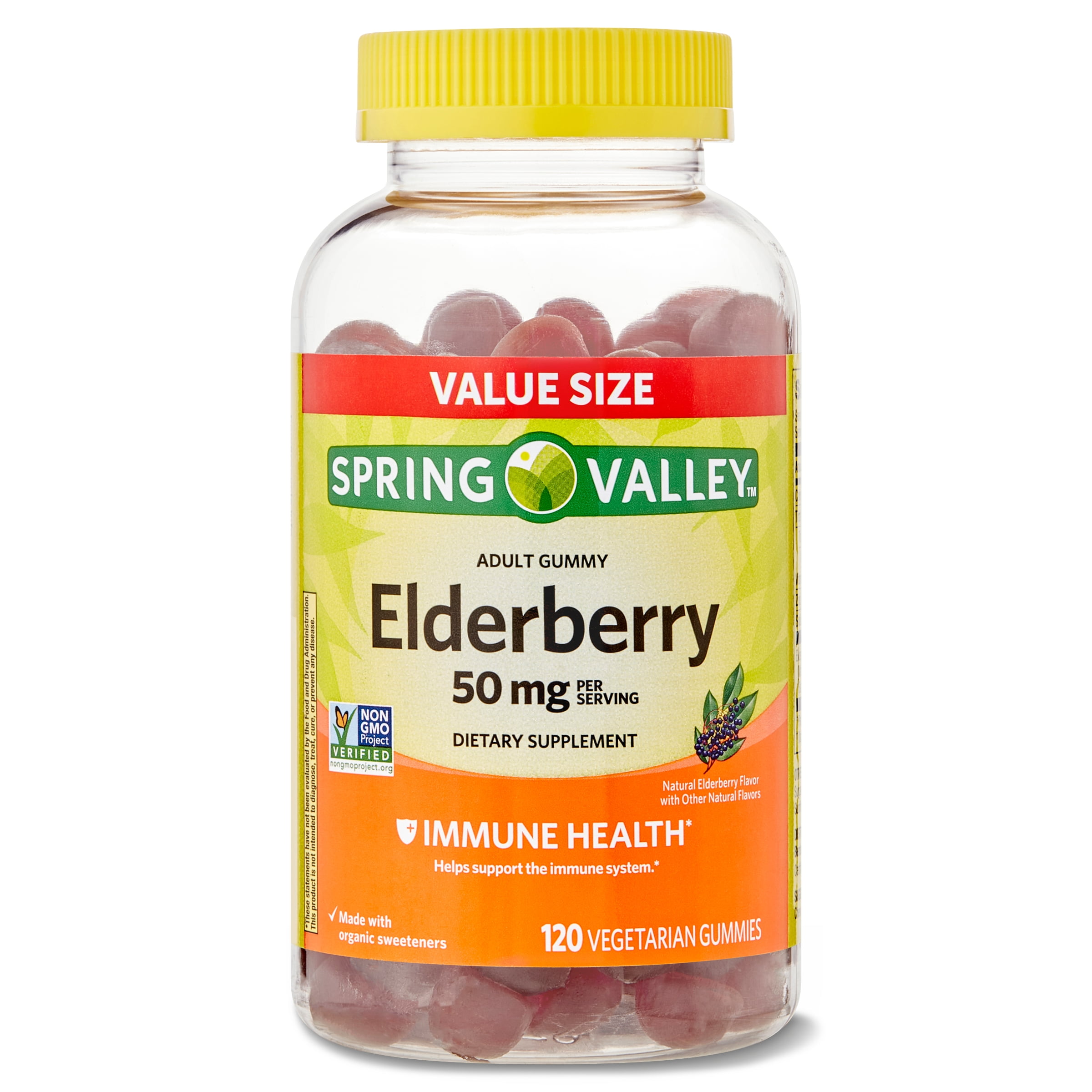 Spring Valley Elderberry Gummies, 50 mg, 120 ct