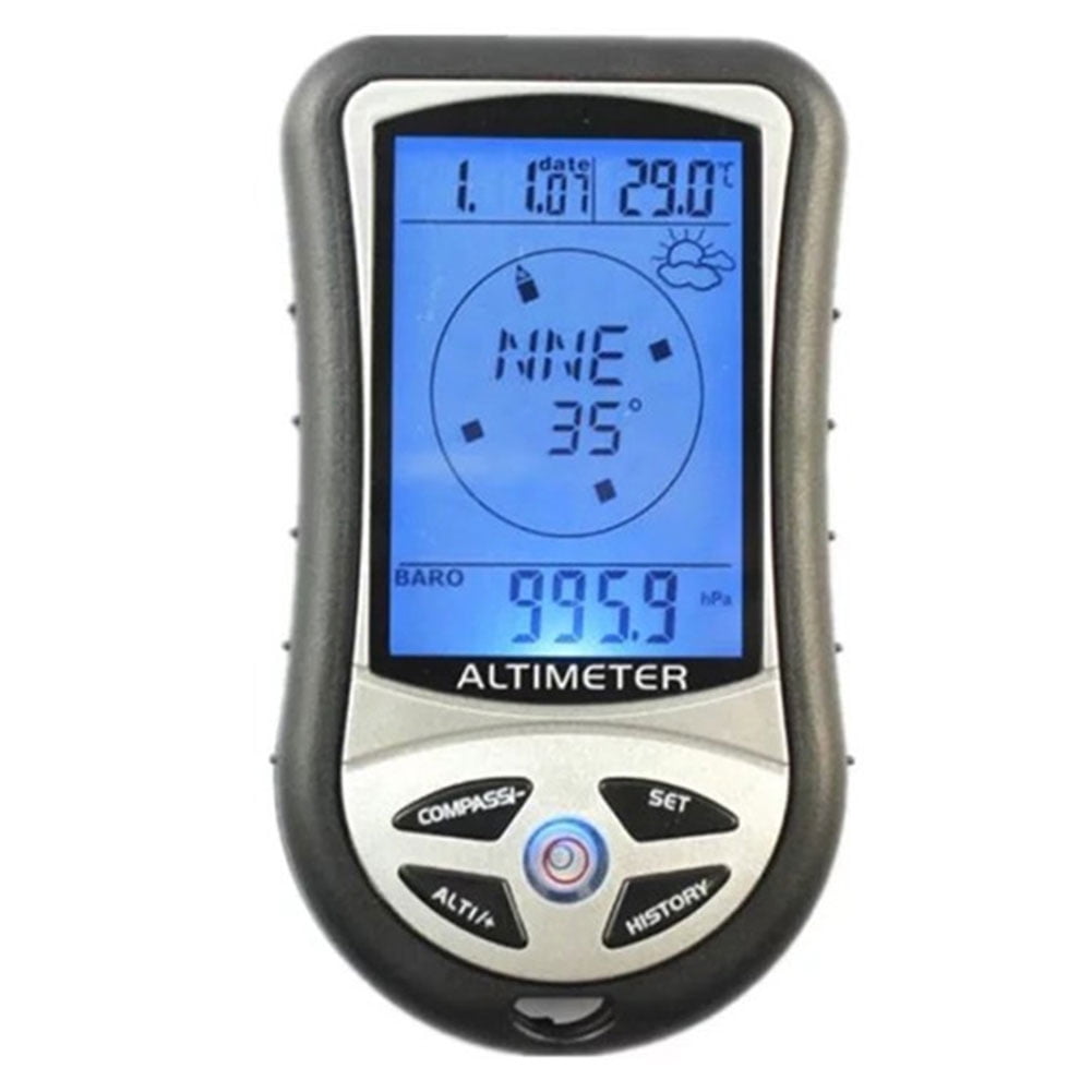 8 In 1 Multifunctional Digital LCD Compass Portable Altimeter Barometer Thermometer for Hiking Camping by