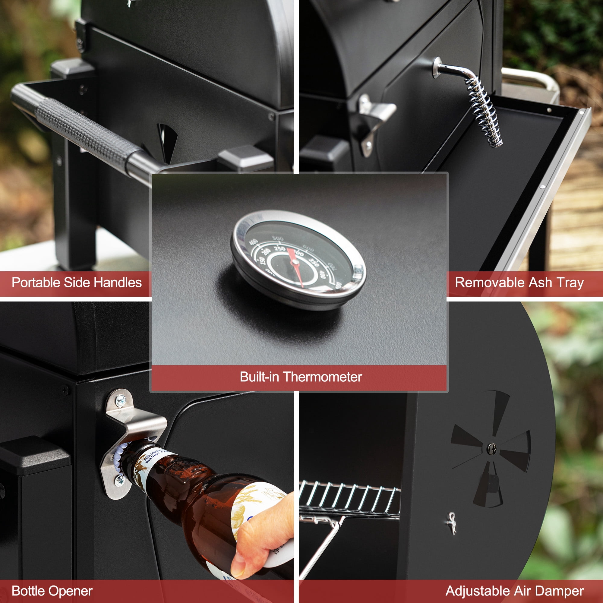 Royal Gourmet CD1519 Portable Charcoal Grill with Two Side Handles
