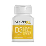VitaminXL D3, 5,000 IU 125mcg, High Potency Daily Immune Support Supplement, Helps Maintain a Healthy Immune System, Muscle Function, Strong Bones, Gluten-Free, 30 Soft Gel Capsules