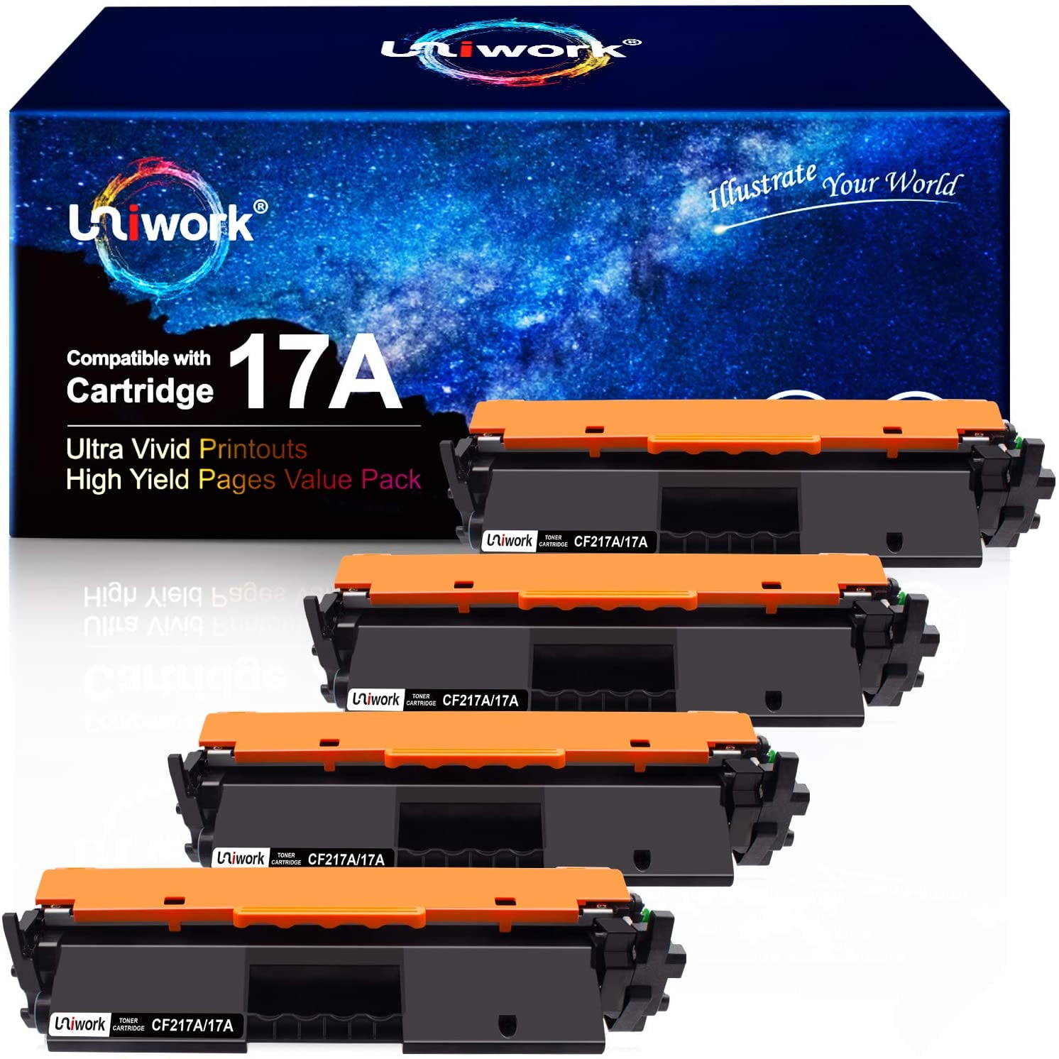 Uniwork Compatible Toner Cartridge Replacement for HP 17A CF217A use for Laserjet Pro M102w 