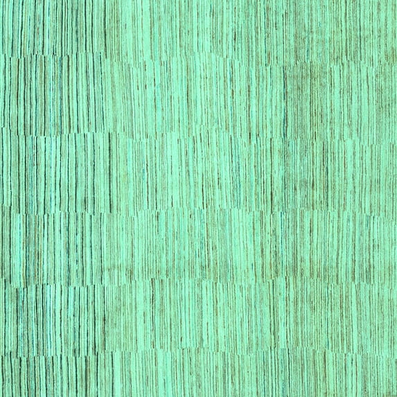 Ahgly Company Indoor Square Solid Turquoise Blue Modern Area Rugs, 6' Square