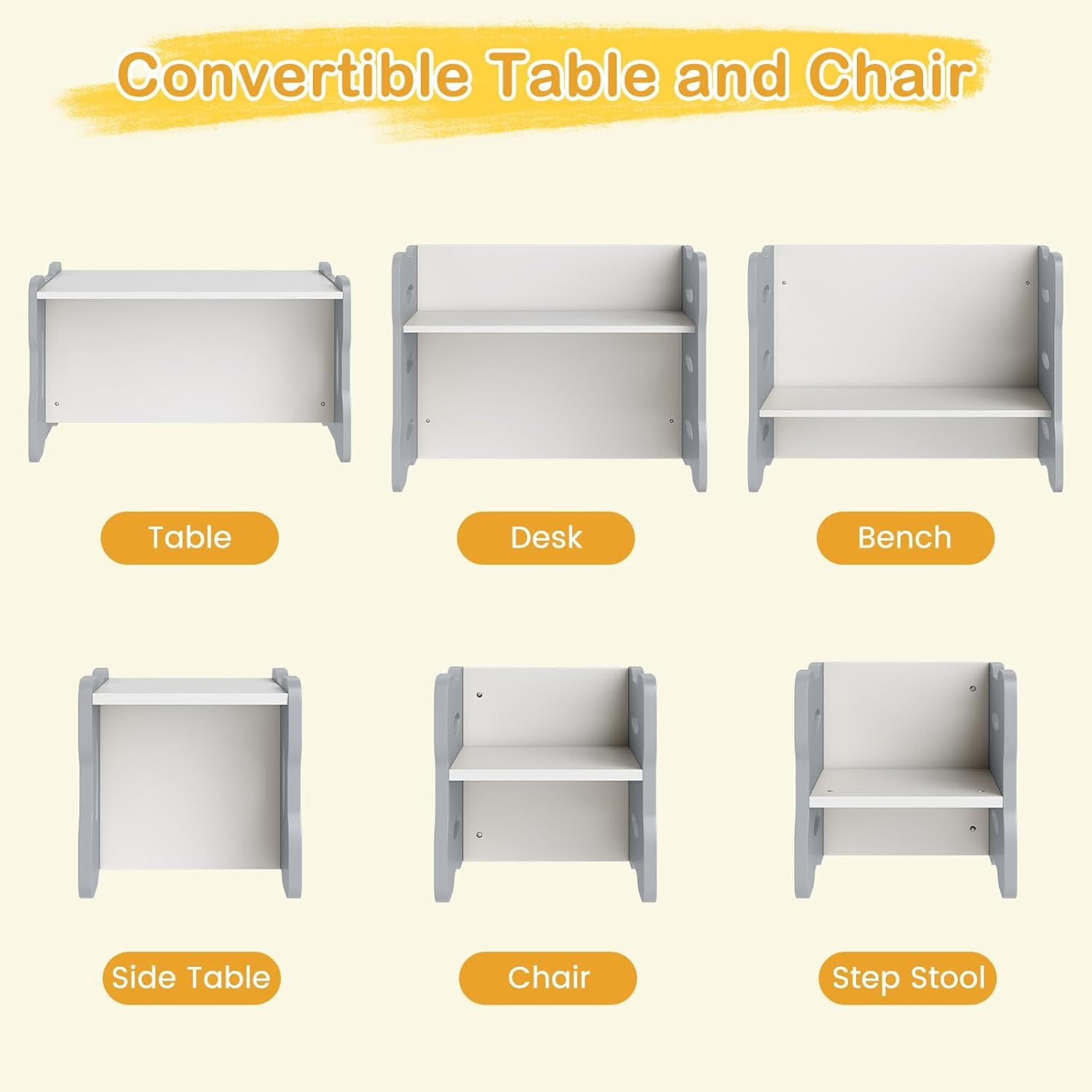 OLAKIDS Kids Table and Chair Set, Toddler 3-Piece Activity Table with 2 Chairs for Building Block Drawing Reading Eating Art Crafts, Children Montessori Furniture for Playroom Kindergarten