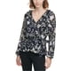 thumbnail image 1 of Calvin Klein Blusa con volantes florales para mujer, multicolor, pequeña, 1 of 1