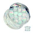 Iridescent Mermaid Pyrex Glass Double Flare Plug