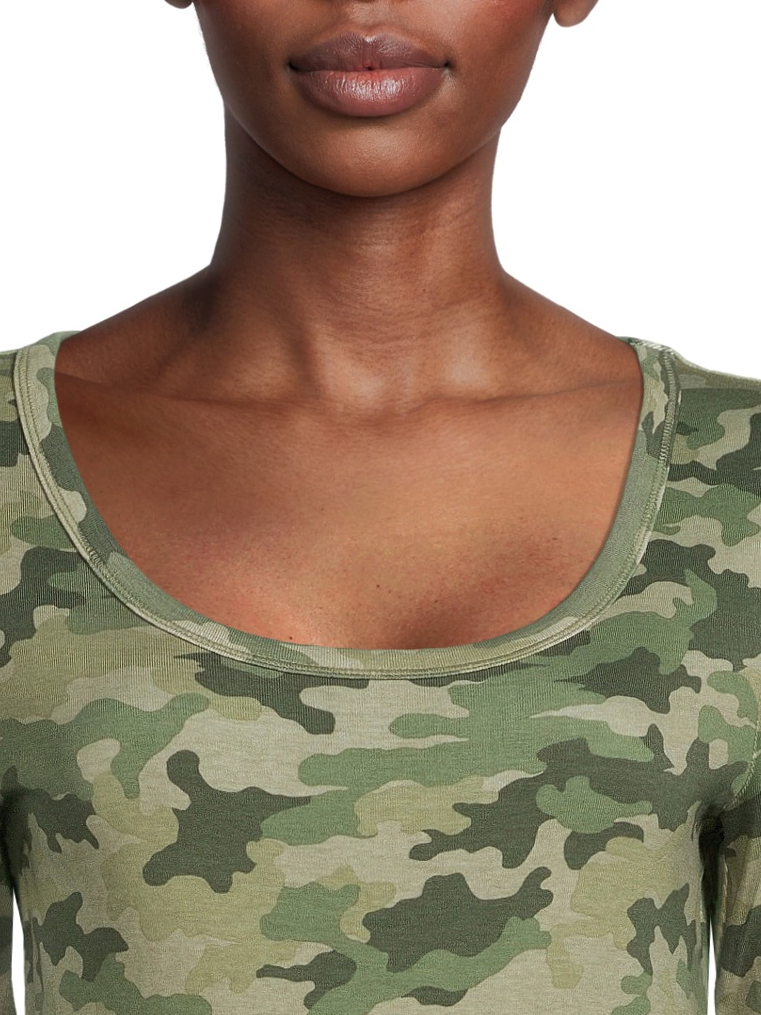 Time and Tru Women's Elbow Sleeve T-Shirt, 2-Pack