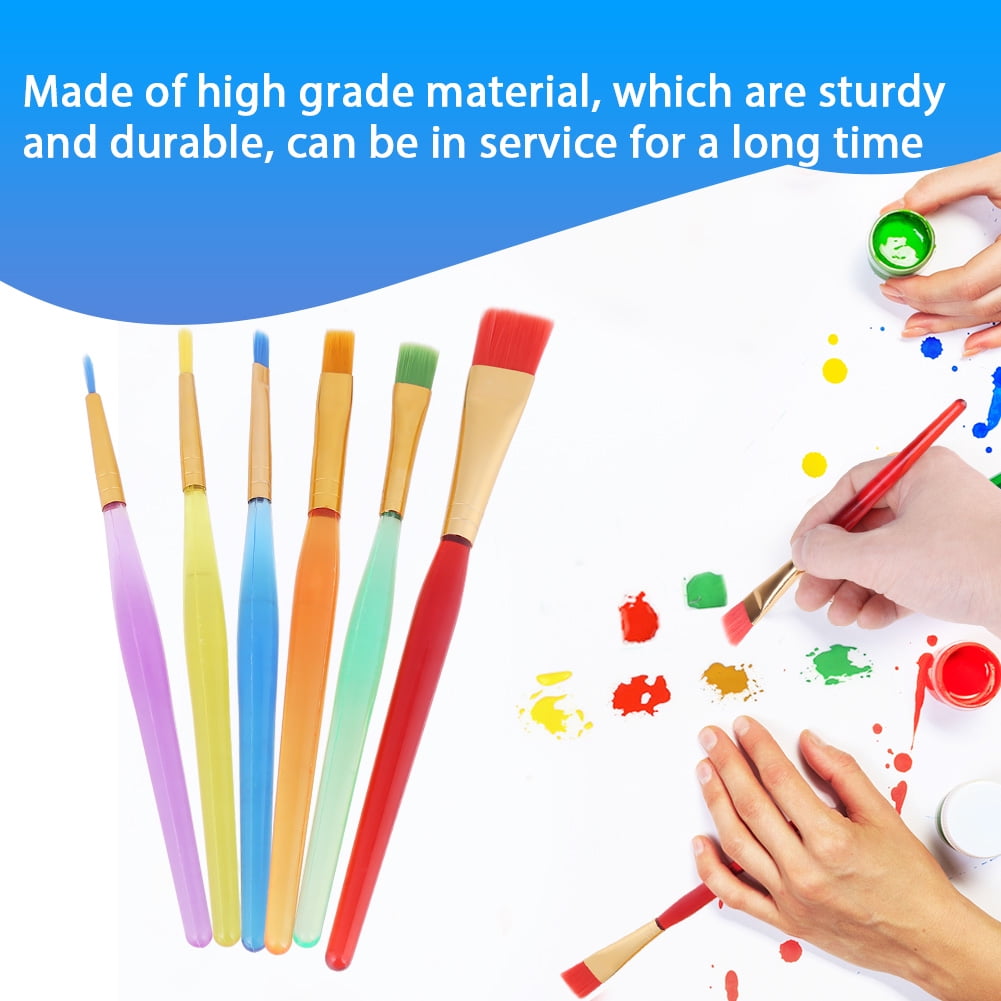 YLSHRF Watercolor Brush, Paint Brush,6pcs/set Colorful Nylon Hair