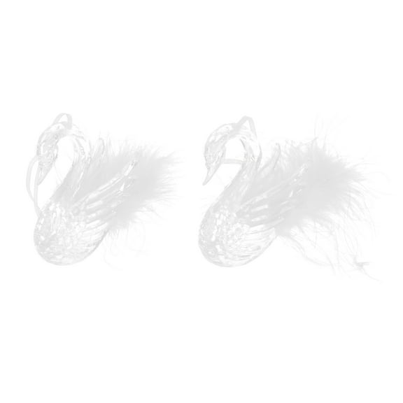Tineasur 2-Pack White Swan Christmas Tree Ornaments Holiday Pendant Decorations