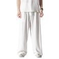 thumbnail image 4 of Mens Casual Baggy Pants Elastic Waist Loose Soft Trousers Solid Color Straight, 4 of 11