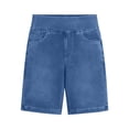 thumbnail image 5 of ASDFVBKG Slim Straight Leg Bermuda Jeans Shorts for Women Mid Rise Trendy Jeans Stretch Denim Pull on Elastic Waist Summer Jeans Jorts Blue L, 5 of 6