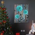 thumbnail image 3 of Pintura de diamante 5D DIY kit de flores en bloque de madera con taladro redondo completo 30x40cm azul y verde, 3 of 9