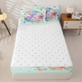 thumbnail image 4 of Metsweet Fairy Unicorn Castle Zipper Twin Comforter Sets with Fitted Sheet and 2 Pillowcases, Flying Butterflies Flowers Castle Zipper Bedding Set,4-Piece, 4 of 6