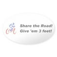 thumbnail image 1 of CafePress - Share The Road! Sticker - Sticker (Oval), 1 of 1