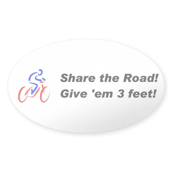 CafePress - Share The Road! Sticker - Sticker (Oval)