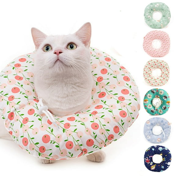 shenmeida Cat Cervical Cute Cartoon Cat Recovery Collar for Cat Wound Healing Protective Pet Cone After Surgery Elizabethan Collars for Kitten and Small Dogs