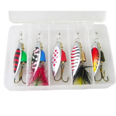 Osdhezcn 5Pcs Metal Spoon Fish Lures Fishing Lures Spinner Baits Casting Fishing Lures Baits Fishing Spoons Lures Sequins Baits