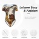 thumbnail image 4 of Fotbe Countryside Flower Cow Body de Mujer con Cuello Redondo y Mangas Cortas, Sin Mangas Ajustado, Suave, Cómodo y Básico-X-Large, 4 of 7