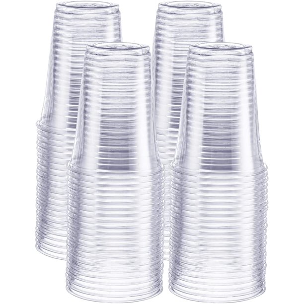 Comfy Package 16 Oz Clear Plastic Cups Disposable Iced Coffee Cups, 100