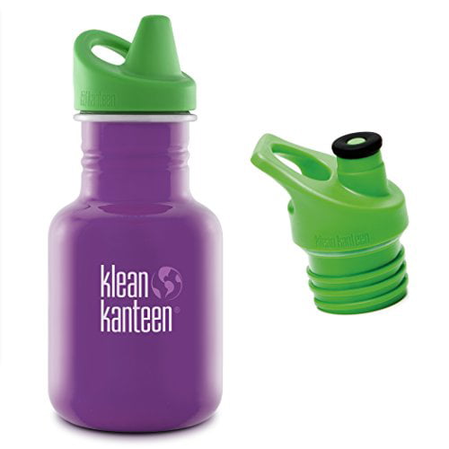Klean Kanteen 12 oz Stainless Steel Water Bottle with 2 Caps (Kid ...