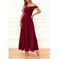 thumbnail image 4 of PRETTYGARDEN Womens Off Shoulder Maxi Summer Dresses Elegant Mesh Aline Swing Ruched Flowy Cocktail Wedding Guest Dress, 4 of 9