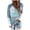 10#Blue, variant on Color Block Sweater For Women Features A Hooded Knit Pullover With V Neck And Long Sleeves For Everyday Wear