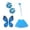Bule, variant on MOAOASPER 4 Pack Blue Butterfly Fairy Outfit with Wings, Tutu, Floral Wreath & Magic Wand for 23 Inch Garden Goose Statue
