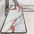 thumbnail image 2 of Kitchen Rugs Sets Of 2,White Rose Gold Marble Pattern Anti Fatigue Kitchen Mat Rugs Non Slip Washable,Decorative Kitchen Floor Mats for Kitchen,Sink,Laundry,17"x47"+17"x47", 2 of 5