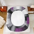 thumbnail image 5 of Feelyou Grey Purple Square Teens Twin Sheet Sets, Retro Abstract Bedding, 3-Piece, 5 of 7