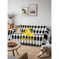 thumbnail image 6 of Yellow Lemons Couch Cover Sofa Covers 3 Cushion Sectional Couch, Summer Botanical Black White Plaid Farmhouse Washable Sofa Covers Slipcover Sectional Sofa Cover, Furniture Protector 71"x150", 6 of 9