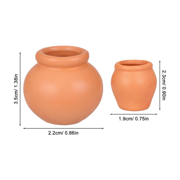 AURARMLET Small Clay Pots 6Pcs Terracotta Planters for Plants and Succulents 2.30X1.90X1.90in