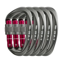 25KN Locking Climbing Carabiner, Heavy Duty Large Carabiner Clip for Rock Climbing, Rappelling, Hunting, and Rescue Gear-Gray