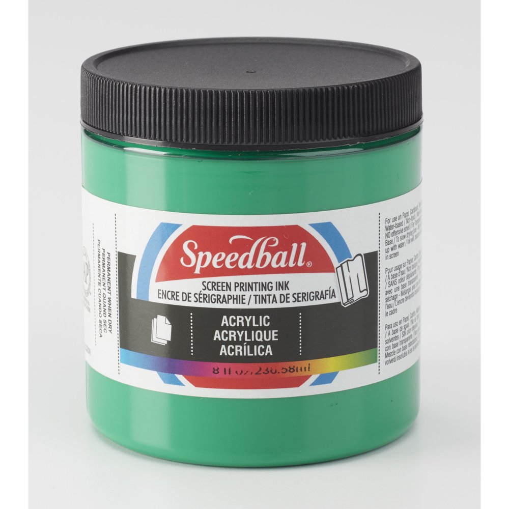 Speedball Permanent Acrylic Screen Printing Ink, 8 oz., Emerald Green