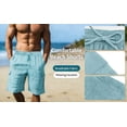 thumbnail image 3 of Chiccall Mens Cotton Linen Cargo Shorts Elastic Waist Drawstring Casual Lightweight Summer Beach Shorts with 4 Pockets, 3 of 6