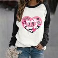 thumbnail image 5 of Gibobby Sudadera con forro polar Mujer Sudadera con capucha informal sin sombrero con cuello redondo y mangas raglán con estampado divertido del día de San Valentín para mujer(Negro, S), 5 of 5