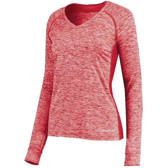 Holloway Sportswear L Womens Electrify Coolcore® Long Sleeve Tee Scarlet Heather 222770