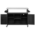 thumbnail image 6 of DEALTOPS Outdoor Kitchen Storage Cart – Versatile Rolling BBQ Prep Station with Spacious Stainless Steel Top, Adjustable Storage, Black, 6 of 8