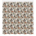 thumbnail image 2 of Ambesonne Cartoon Shower Curtain, Repeating Forest Animals, 69"Wx84"L, Grey Yellow and Multicolor, 2 of 4