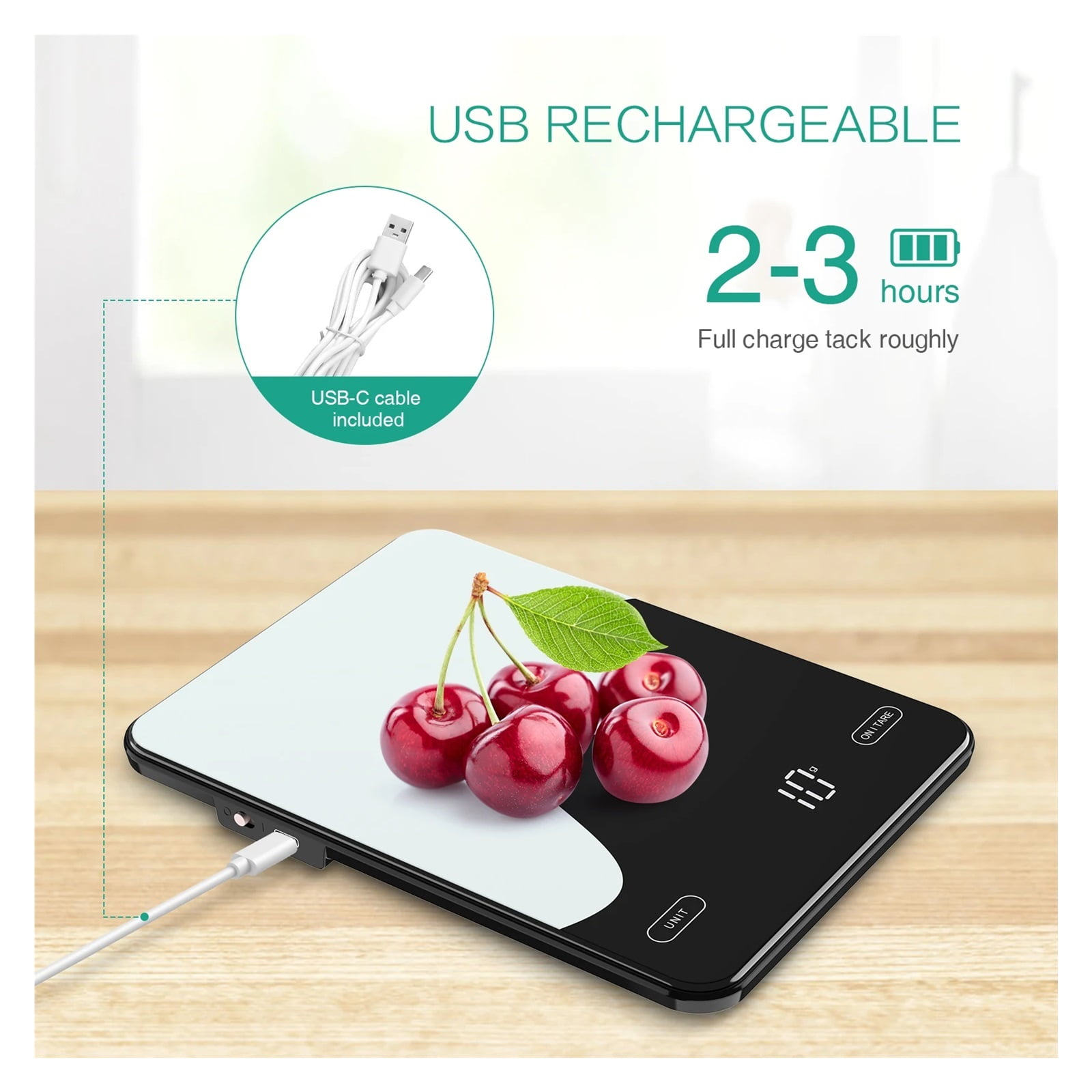 Digital Food Scale 10kg Smart Kitchen Scales With Nutrition Calculator APP Rechargeable Gram Scale For Weight Loss Baking Scales ,Simple Operation