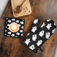 thumbnail image 5 of Halloween Cute Ghosts Pattern Kitchen Oven Mitt and Pot Holder Sets 2 Pcs for Baking, Cooking and Grilling, Heat Resistant Up To 392 °F, 5 of 7