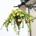 thumbnail image 1 of Petunia de ratán artificial para exterior/interior (amarillo), 1 of 3