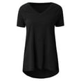 thumbnail image 4 of PATLOLLAV Womens Blouses,Ladies Women Fashion Plus Size Print V Neck Short Sleeved Long T-Shirts Blouse, 4 of 6