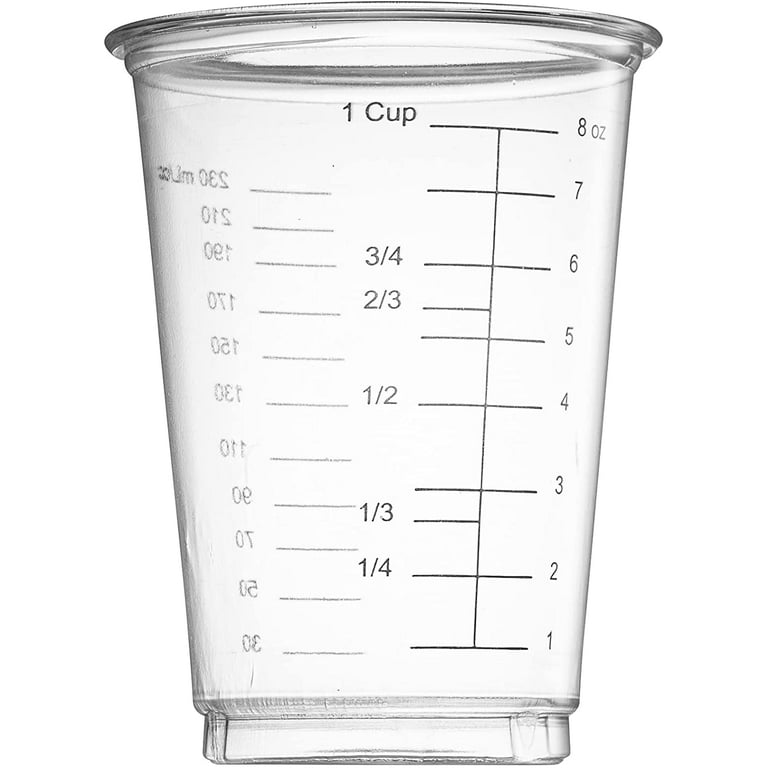 Prestee 50 Disposable Measuring Cups - 8 Oz, Resin Mixing Cups For Epoxy  Resin, Plastic Measuring Cups, Liquid Measuring Cups Plastic, Dry  Measuring Cups